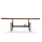 Industrial Dining Table Stainless Steel Adjustable Height - Rustic Walnut - Knox Deco - Tables