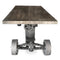 Industrial Trolley Dining Table - Iron Wheels - Adjustable Crank - Gray Top - Knox Deco - Tables