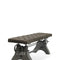 KNOX Adjustable Bench Dining to Bar Height - Steel Base - Gray Velvet Seat - Knox Deco - Seating