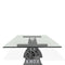 KNOX Adjustable Dining Table - Cast Iron Base - Elegant Glass Tabletop - Knox Deco - Tables