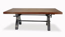 KNOX Adjustable Dining Table - Embossed Cast Iron Base - Provincial - Rustic Deco Incorporated