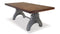 KNOX Adjustable Dining Table - Embossed Cast Iron Base - Provincial - Rustic Deco Incorporated