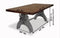 KNOX Adjustable Dining Table - Embossed Cast Iron Base - Provincial Dining Table Rustic Deco