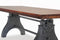 KNOX Adjustable Dining Table - Embossed Cast Iron Base - Provincial - Rustic Deco Incorporated