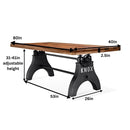 KNOX Adjustable Dining Table - Industrial Cast Iron Base - Rustic Walnut - Knox Deco - Tables