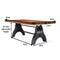 KNOX Adjustable Dining Table - Industrial Cast Iron Base - Rustic Walnut - Knox Deco - Tables