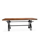 KNOX Adjustable Dining Table - Industrial Cast Iron Base - Rustic Walnut - Knox Deco - Tables