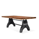 KNOX Adjustable Dining Table - Industrial Cast Iron Base - Rustic Walnut - Knox Deco - Tables