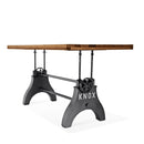 KNOX Adjustable Dining Table - Industrial Cast Iron Base - Rustic Walnut - Knox Deco - Tables