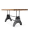 KNOX Adjustable Dining Table - Industrial Cast Iron Base - Rustic Walnut - Knox Deco - Tables
