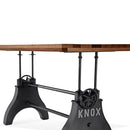 KNOX Adjustable Dining Table - Industrial Cast Iron Base - Rustic Walnut - Knox Deco - Tables