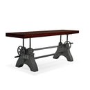 KNOX Adjustable Height Dining Bench - Steel Base - Mahogany Wood Seat - Knox Deco - Seating