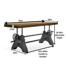 KNOX Adjustable Height Dining Bench - Steel Base - Natural Wood Seat - Knox Deco - Seating