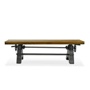 KNOX Adjustable Height Dining Bench - Steel Base - Natural Wood Seat - Knox Deco - Seating