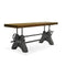 KNOX Adjustable Height Dining Bench - Steel Base - Natural Wood Seat - Knox Deco - Seating