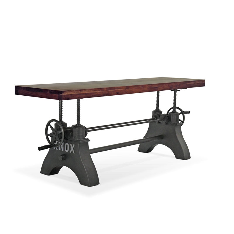 KNOX Adjustable Height Dining Bench - Steel Base - Walnut Wood Seat - Knox Deco - Seating