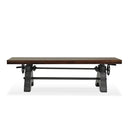 KNOX Adjustable Height Dining Bench - Steel Base - Walnut Wood Seat - Knox Deco - Seating