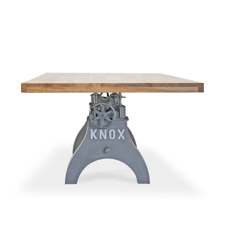 KNOX Adjustable Height Dining Table - Iron Base - 8ft Natural Top - Knox Deco - Tables