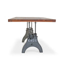 KNOX Adjustable Height Dining Table - Steel Base - 8 ft Acacia Top - Knox Deco - Tables