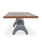 KNOX Adjustable Height Dining Table - Steel Base - 8 ft Acacia Top - Knox Deco - Tables