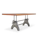 KNOX Adjustable Height Dining Table - Steel Base - 8 ft Acacia Top - Knox Deco - Tables
