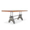 KNOX Adjustable Height Dining Table - Steel Base - 8 ft Acacia Top - Knox Deco - Tables