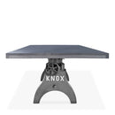 KNOX Adjustable Height Dining Table - Steel Base - 8 ft Gray Top - Knox Deco - Tables