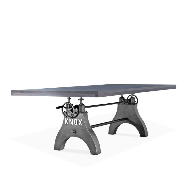 KNOX Adjustable Height Dining Table - Steel Base - 8 ft Gray Top - Knox Deco - Tables