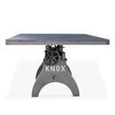 KNOX Adjustable Height Dining Table - Steel Base - 8 ft Gray Top - Knox Deco - Tables