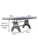 KNOX Adjustable Height Dining Table - Steel Base - 8 ft Gray Top - Knox Deco - Tables