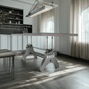 KNOX Adjustable Height Dining Table - Steel Base - 8 ft Gray Top - Knox Deco - Tables