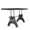 KNOX Adjustable Height Dining Table - Steel Base - Ebony Top - Knox Deco - Tables