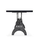 KNOX Adjustable Height Dining Table - Steel Base - Ebony Top - Knox Deco - Tables