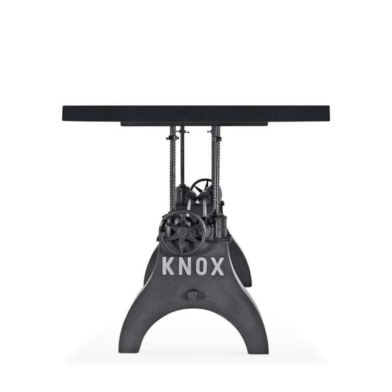 KNOX Adjustable Height Dining Table - Steel Base - Ebony Top - Knox Deco - Tables