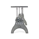 KNOX Adjustable Height Industrial Crank Dining Table Base Desk - Cast Iron - Knox Deco - DIY