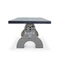 KNOX II Adjustable Dining Table - Industrial Iron Base - Pewter Gray Top - Knox Deco - Tables