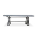 KNOX II Adjustable Dining Table - Industrial Iron Base - Pewter Gray Top - Knox Deco - Tables