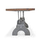 KNOX II Adjustable Dining Table - Industrial Iron Base - Rustic Natural Top - Knox Deco - Tables