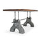 KNOX II Adjustable Dining Table - Industrial Iron Base - Rustic Natural Top - Knox Deco - Tables