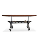 Longeron Industrial Dining Table Adjustable - Casters - Natural Hardwood Top - Knox Deco - Tables