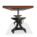 Longeron Industrial Dining Table Adjustable - Casters - Provincial Top - Knox Deco - Tables