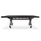 Longeron Industrial Dining Table Adjustable - Casters - Rustic Ebony Top - Knox Deco - Tables