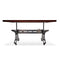 Longeron Industrial Dining Table Adjustable - Casters - Rustic Mahogany Top - Knox Deco - Tables