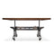 Longeron Industrial Dining Table Adjustable - Casters - Rustic Walnut Top - Knox Deco - Tables
