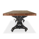 Longeron Industrial Dining Table Adjustable Height - Casters - Walnut - Knox Deco - Tables