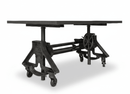 Otis Adjustable Writing Table Desk - Cast Iron Base - Casters - Espresso Top - Knox Deco - Desks
