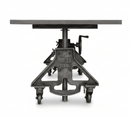 Otis Adjustable Writing Table Desk - Cast Iron Base - Casters - Espresso Top - Knox Deco - Desks