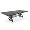 Otis Steel Dining Table - Adjustable Height Iron Base - Casters - 8ft Ebony Top - Knox Deco - Tables