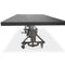 Otis Steel Dining Table - Adjustable Height Iron Base - Casters - 8ft Ebony Top - Knox Deco - Tables