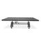 Otis Steel Dining Table - Adjustable Height Iron Base - Casters - 8ft Ebony Top - Knox Deco - Tables